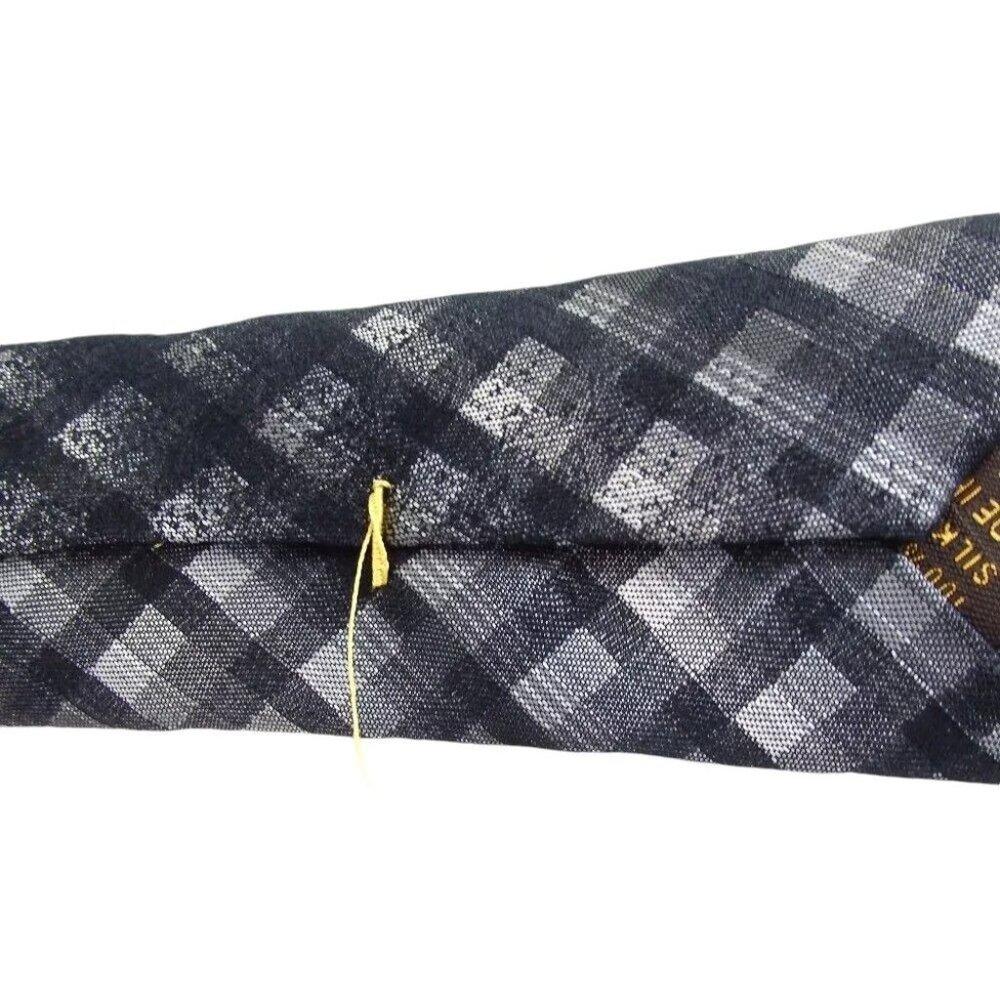 988136AP (S6) Louis Vuitton Tie Black Silk - Picture 5 of 14